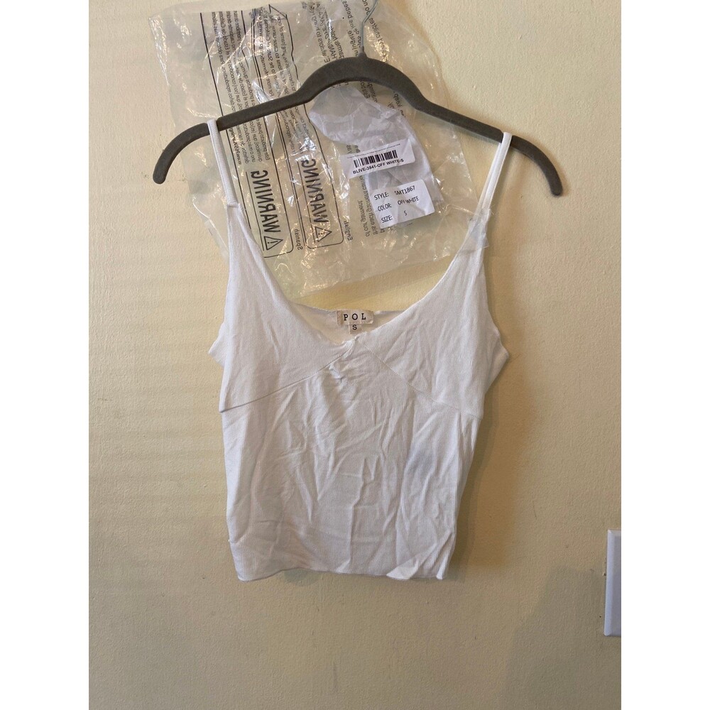 POL top POL camisole POL tank top white womens size small adjustable straps cami
